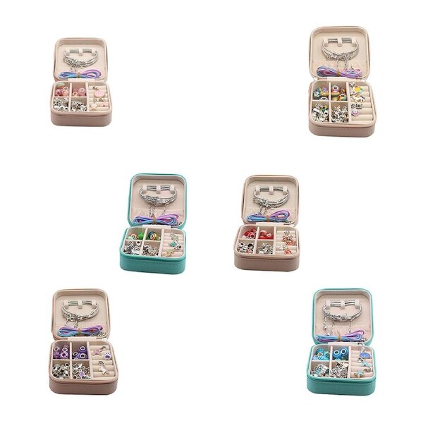 Bracelet Making Kit Beads Jewellery Charms Pendant Set DIY - 68pcs 68pcs Red and Jewellery Box