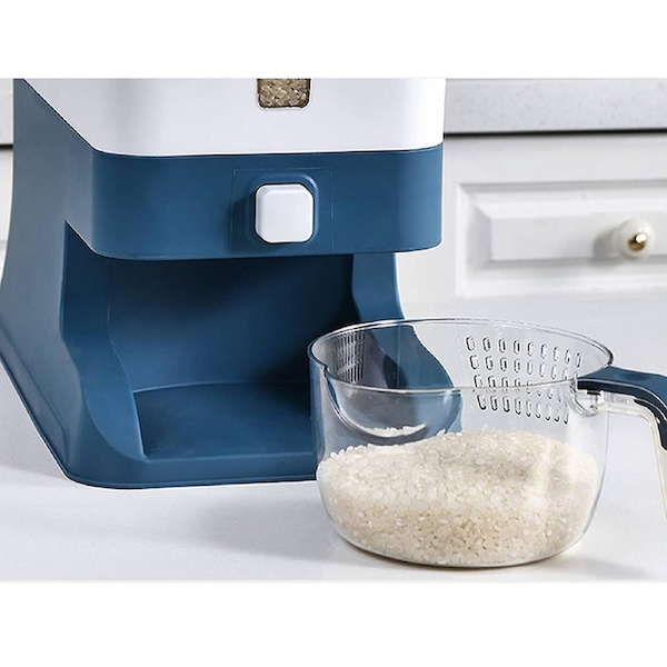 Auto Grain Case Cereal Dispenser Storage Box Kitchen Food Rice Container - 12kg Grey