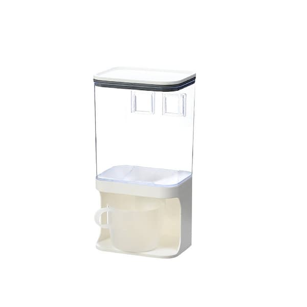 Rice Dispenser Wall Mounted Dry Food Storage Box Sealed Cereal Grain Container 1000ml