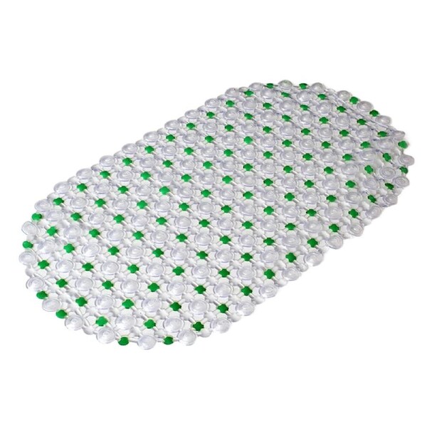 Bath Shower Mat Non-Slip Shower Mat Bathtub Mats Rubber Sucker Bathroom Mats - 68 x 35cm Green