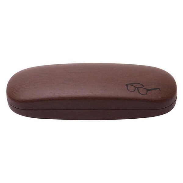 Wood Grain Hard Glasses Case Metal Reading Glasses Case PU Leather Eyeglass Box Dark Coffee