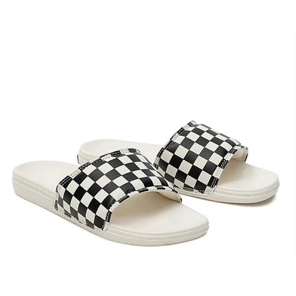 Vans La Costa Slide-On Chess Check Flip Flips Slip On - Black/Mars US 6
