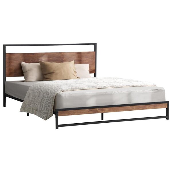 Oikiture Metal Bed Frame Queen Double King Single Size Beds Base Platform Wood Double