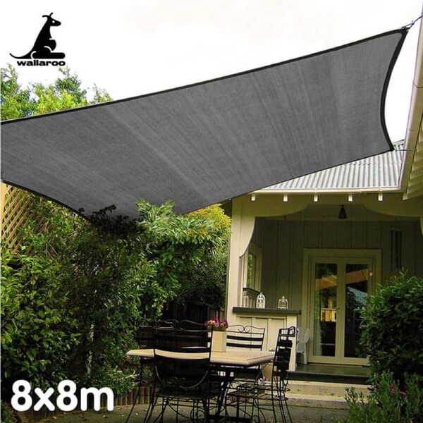 Square Shade Sail (Grey) - 8x8m