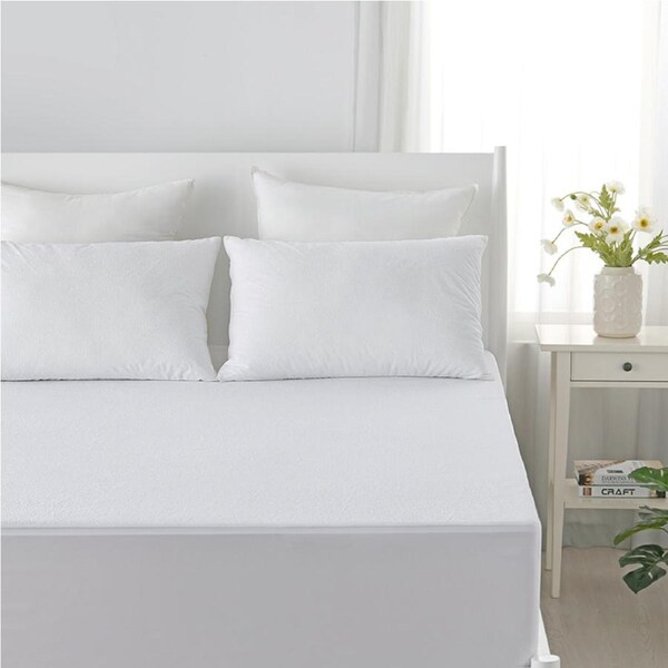 Dreamaker Cotton Terry Towelling Waterproof Mattress Protector King Single