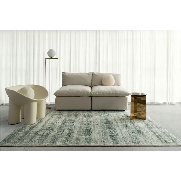 Loopsie Balis Green Tribal Washable Rug 290cm x 200cm
