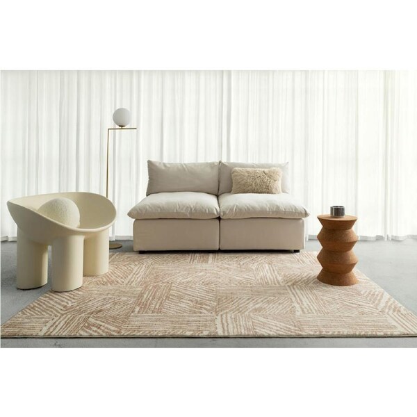 Loopsie Chita Brown and Cream Geometric Washable Rug 230cm x 160cm