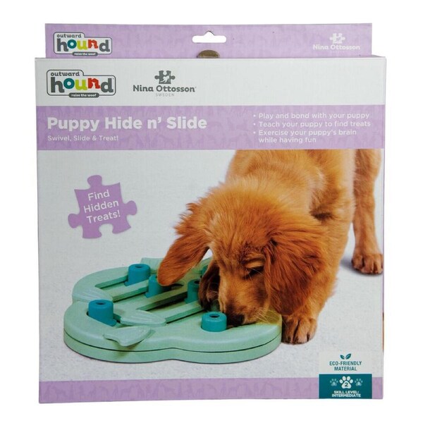 Hide & Slide Interactive Puzzle Dog Toy for Puppies, Level 2