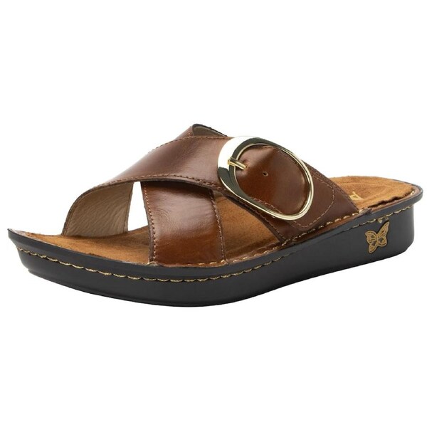 Alegria Vanya Womens Slide Sandals Shoes Leather - Luggage EU 41