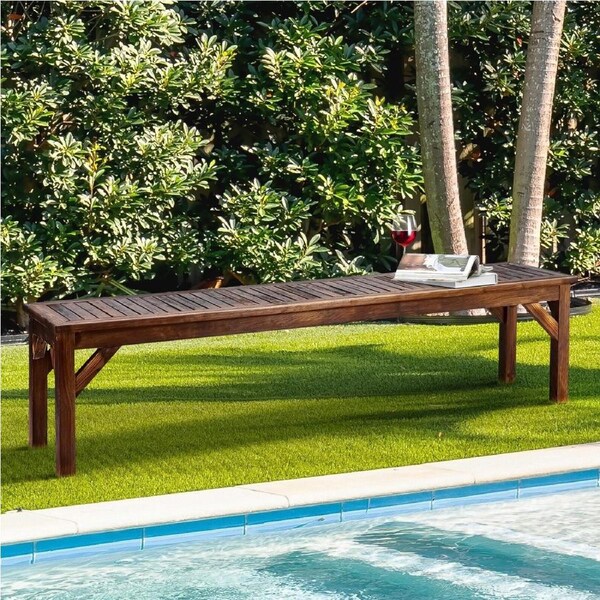 Livsip 120/150/190cm Garden Bench Outdoor Wood Patio Furniture Dining Chair Slatted Sea 190cm-Charcoal