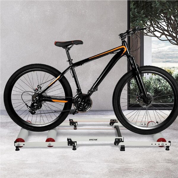 Spector Bike Roller Adjustable Bicycle Trainer Stand Cycling Training Fitness White