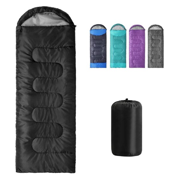 Advwin Sleeping Bag Outdoor Camping Hiking Thermal 3 Season Single Bags Black