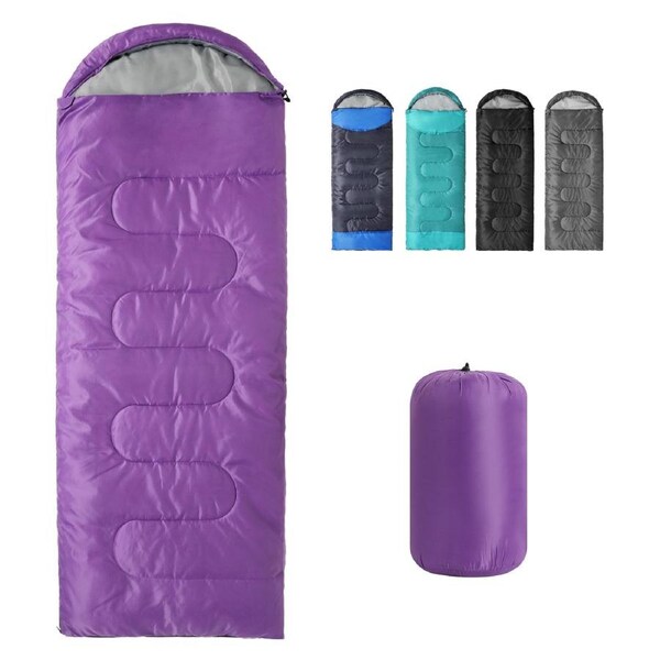 Advwin Sleeping Bag Outdoor Camping Hiking Thermal 3 Season Single Bags Purple