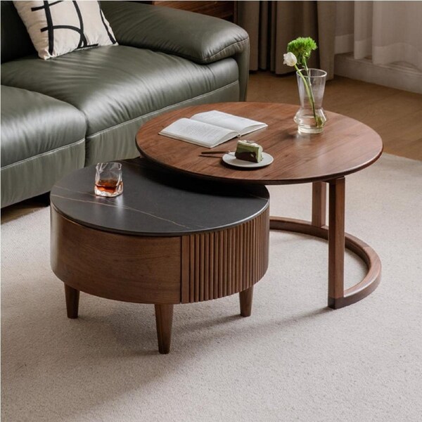 Thomas FAS-Graded Solid Black Walnut Wood Coffee Table and Side Table