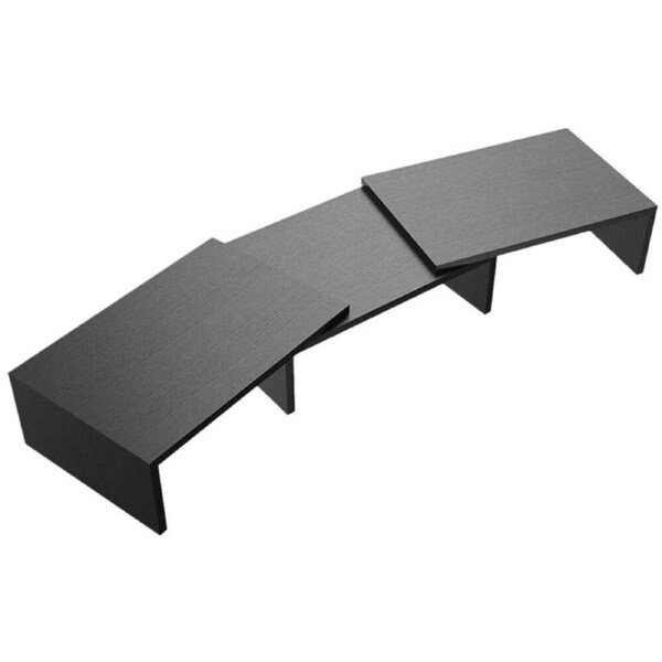 Stand Dual Monitor Riser Shelf Computer Black Ergonomic Desktop Organiser Black