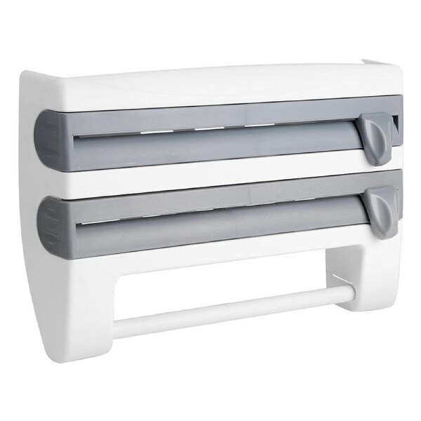 Rack Cutter Plastic Film Wrap Storage Wall Mounted Cling Helf Dispenser