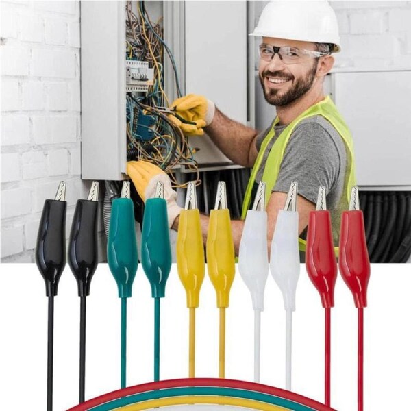 10PCS Crocodile Cable Wire Electrical Alligator Clips Test lead Jumper Wire