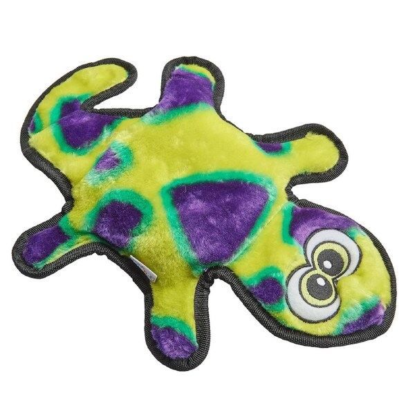 Invincibles Gecko Dog Toy (Green/Purple) - 2-Squeaker
