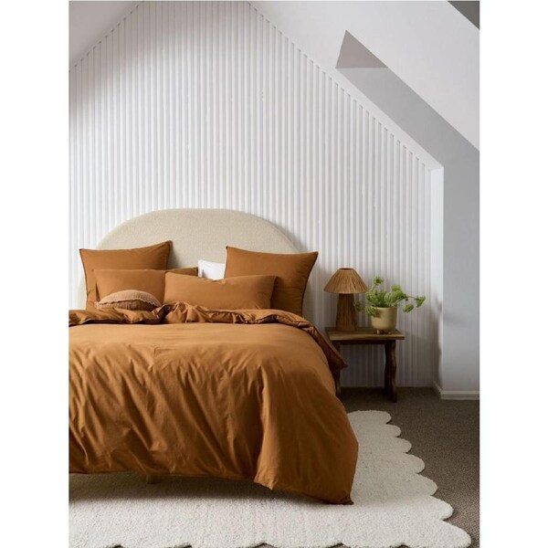Terra Organic Cotton Quilt Cover Set (Cinnamon) - Single
