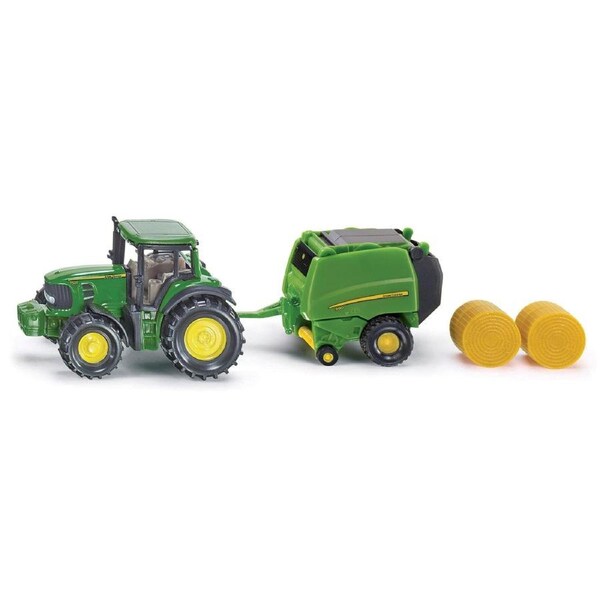 John Deere Tractor With Round Baler