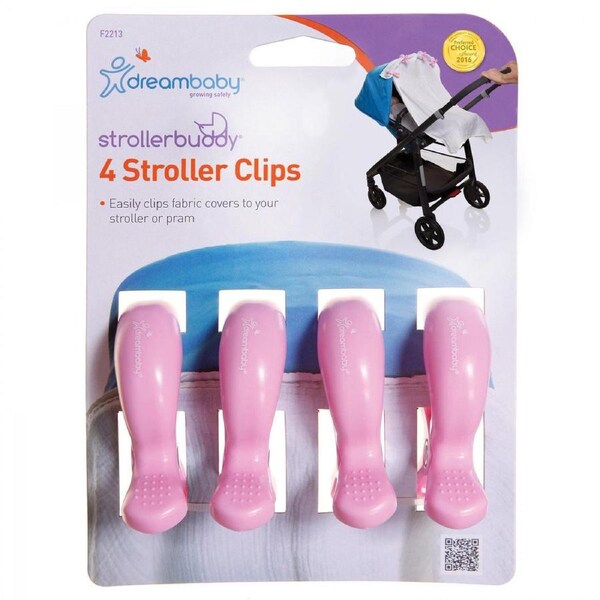 Stroller Clips, 4 Pack (Pink)