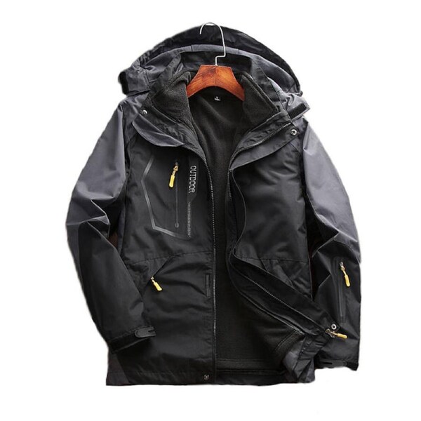 Nevenka Mens Waterproof Ski Jacket Warm Winter Snow Coat Hooded Raincoat-Black 6XL