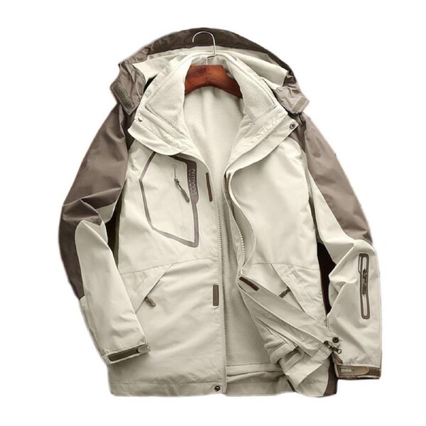 Nevenka Mens Waterproof Ski Jacket Warm Winter Snow Coat Hooded Raincoat-White 2XL