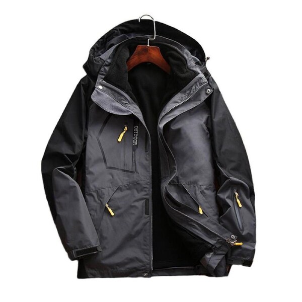 Nevenka Mens Waterproof Ski Jacket Warm Winter Snow Coat Hooded Raincoat-Dark Grey 6XL