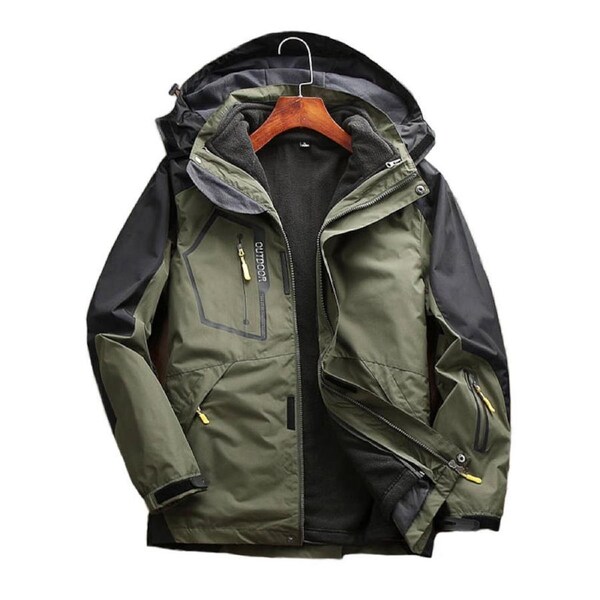 Nevenka Mens Waterproof Ski Jacket Warm Winter Snow Coat Hooded Raincoat-ArmyGreen 3XL