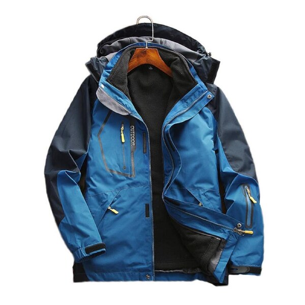 Nevenka Mens Waterproof Ski Jacket Warm Winter Snow Coat Hooded Raincoat-DenimBlue 5XL