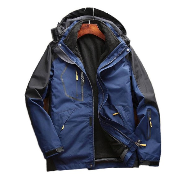 Nevenka Mens Waterproof Ski Jacket Warm Winter Snow Coat Hooded Raincoat-NavyBlue L