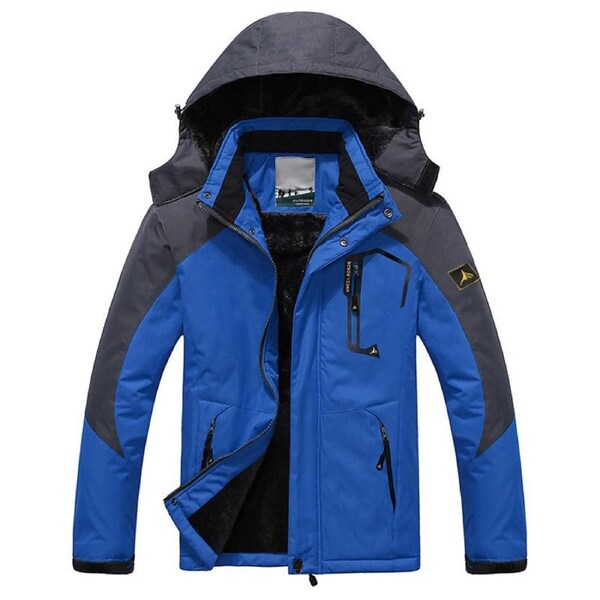 Nevenka Mens Skiing Snowboarding Jackets Fleece Hood Mountain Snow Coat-ColorBlue L
