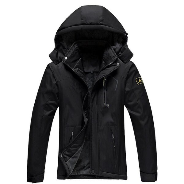 Nevenka Womens Skiing Snowboarding Jackets Fleece Hood Mountain Snow Coat-Black XL