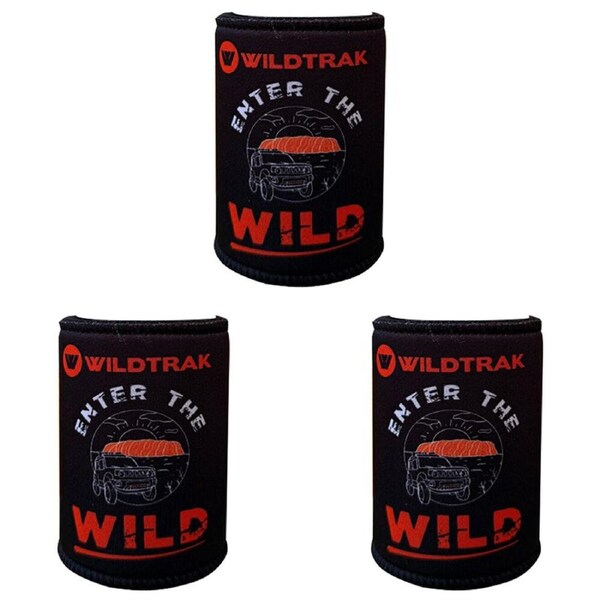 3PK Wildtrak Enter The Wild Bottle/Can Stubbie Holder Magnetic Black