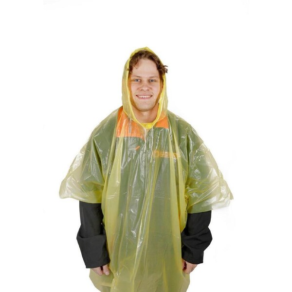 4PK Wildtrak Vinyl Poncho Raincoat Waterproof Reusable 132x100cm Assorted