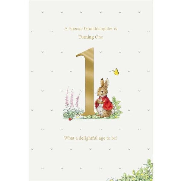 Hallmark Card - Peter Rabbit 1st Birthday Granddaughter Card
