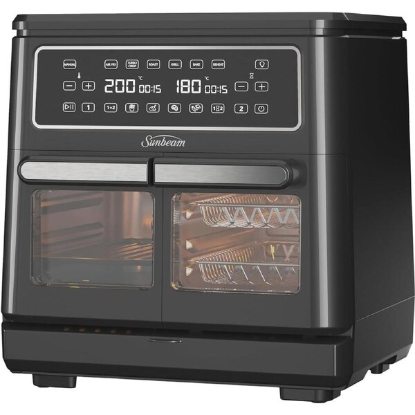 Multi Zone Air Fryer Oven Dual 5.5L to 11.4L with 9 Accessories Black
