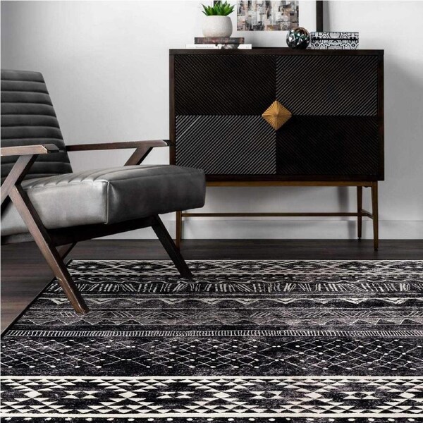 Luxury Area Rug for Living Room and Bedroom 200x300cm Black White