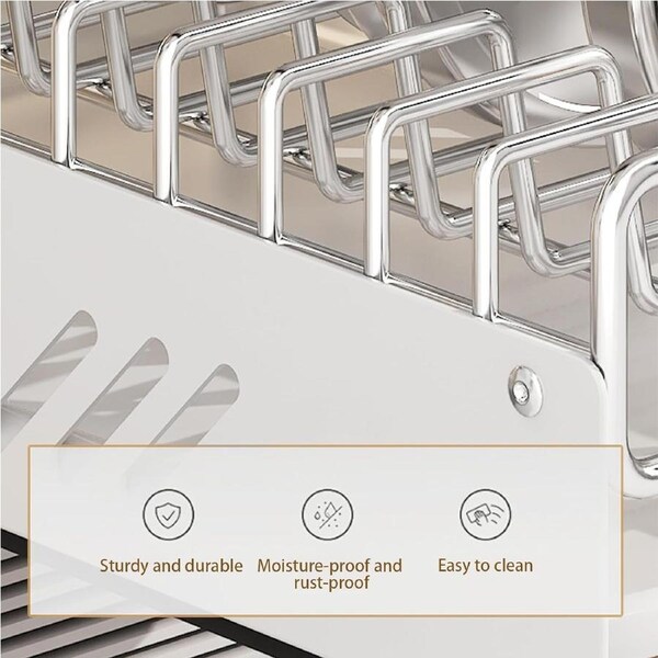 Slide Out Dish Rack for Kitchen Cabinets with Handle