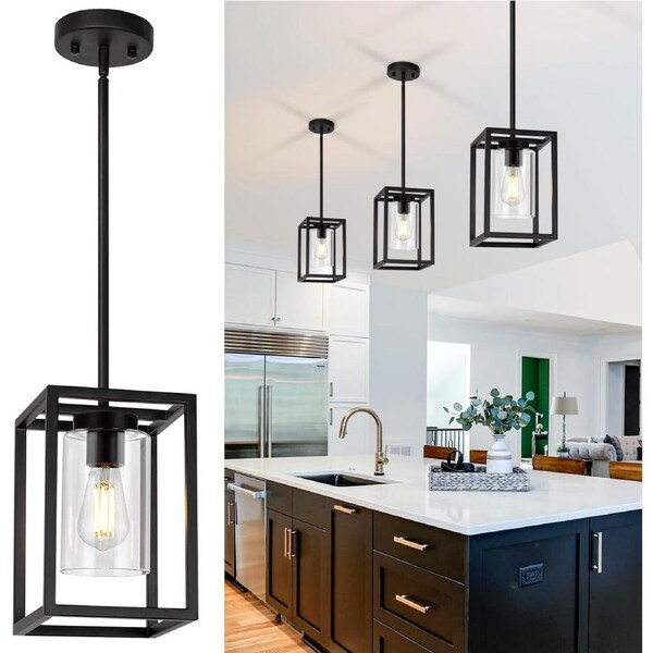 Black Pendant Lights for Kitchen Island, Modern Farmhouse Style