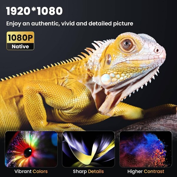 1080P Bluetooth Projector with 100" Screen 9500L Outdoor