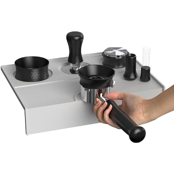 Large Coffee Tamper Mat 25x20cm Silicone Waterproof Gray