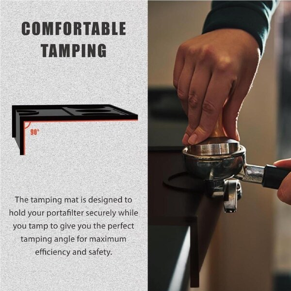 Large Coffee Tamper Mat Silicone 25x20cm Waterproof Black