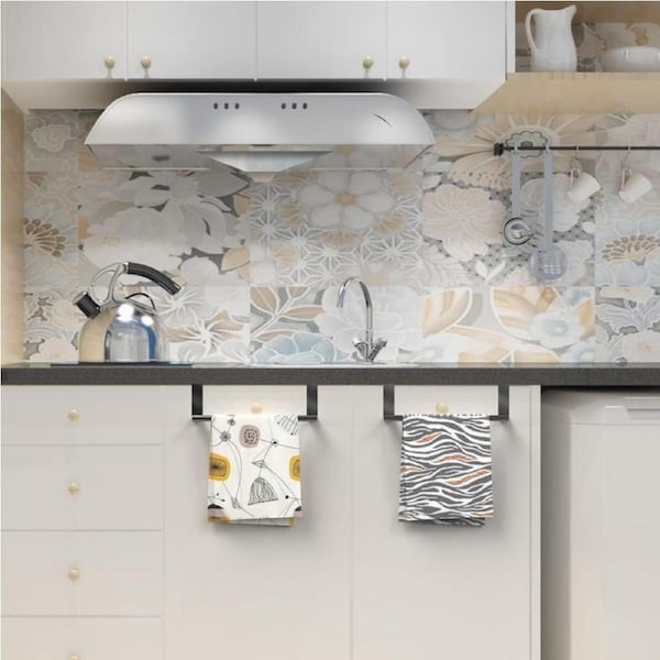 Stainless Steel Over Door Towel Rack Holders 2pcs Black