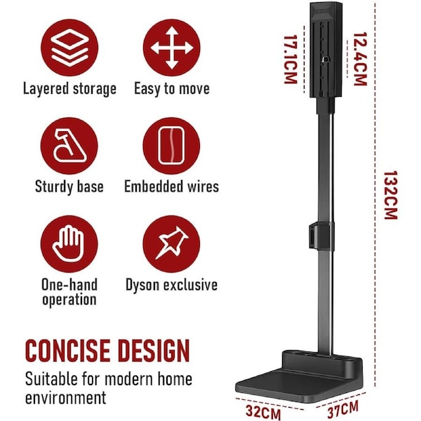 Dyson Vacuum Stand Compatible V6-V15 SV18 SV21 with Accessory Storage
