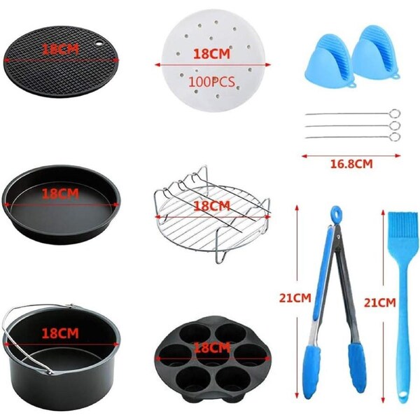 7-Inch Air Fryer Accessories Set of 13 Compatible with Philips