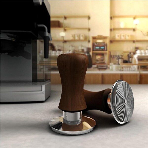 Calibrated 53.3mm Espresso Tamper with Wooden Handle