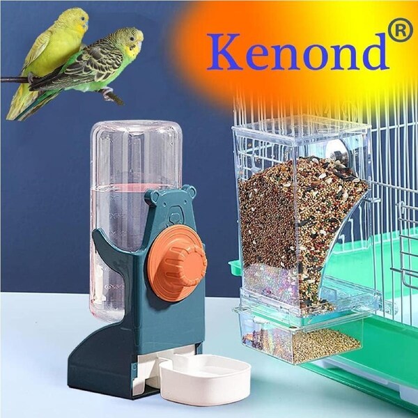 Automatic No-Mess Bird Feeder and Water Dispenser Set