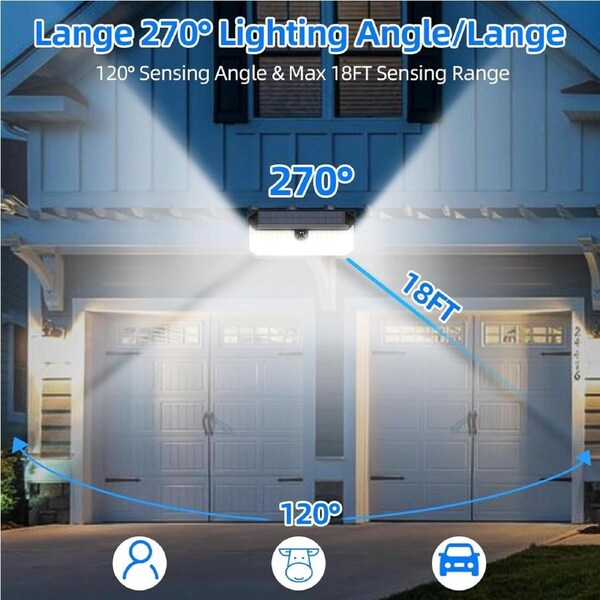 Outdoor Solar Lights 466 LED Motion Sensor IP65 Waterproof