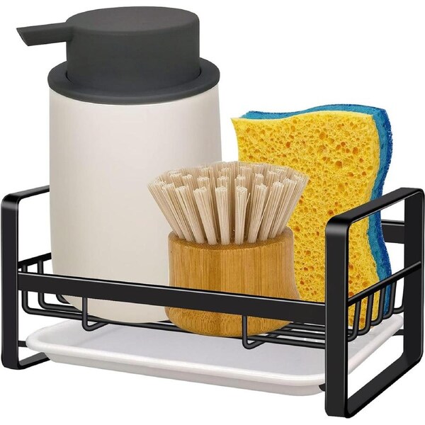 Kitchen Sink Caddy Sponge Holder Organizer Tray Rack